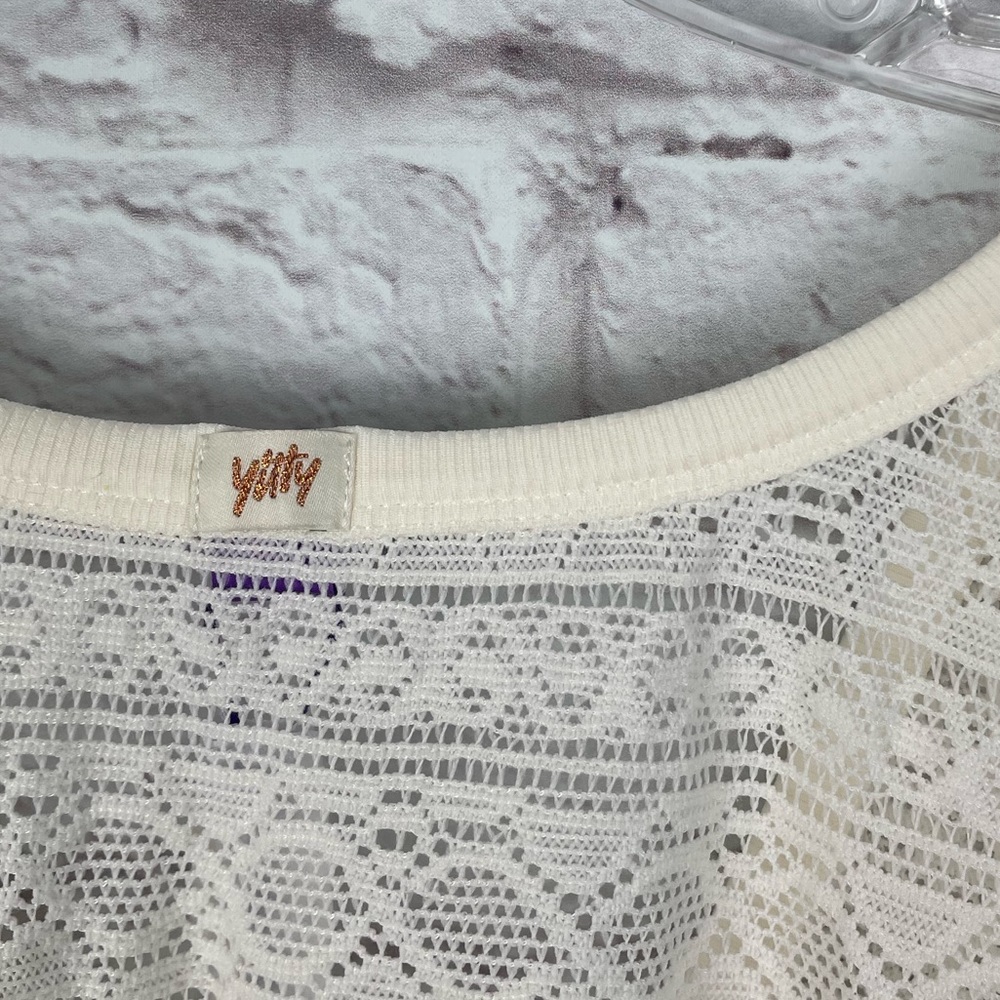 Yitty White Knit Slip Plunge Crop Top Size 1X NWT! - Picture 6 of 7